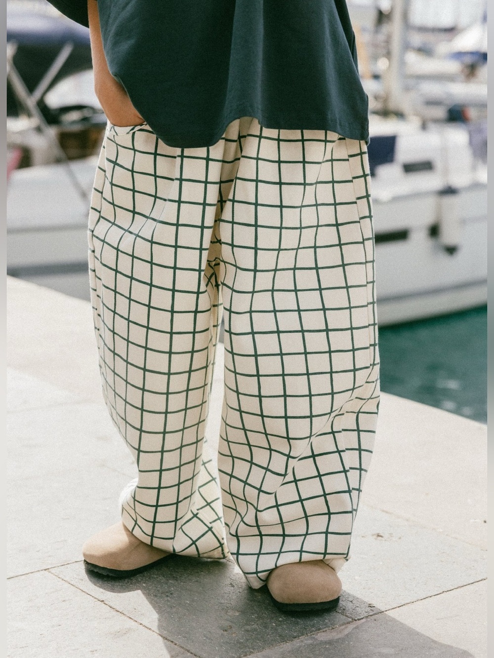 Fostered Collection - Retro Twill Pants - Emerald Grid
